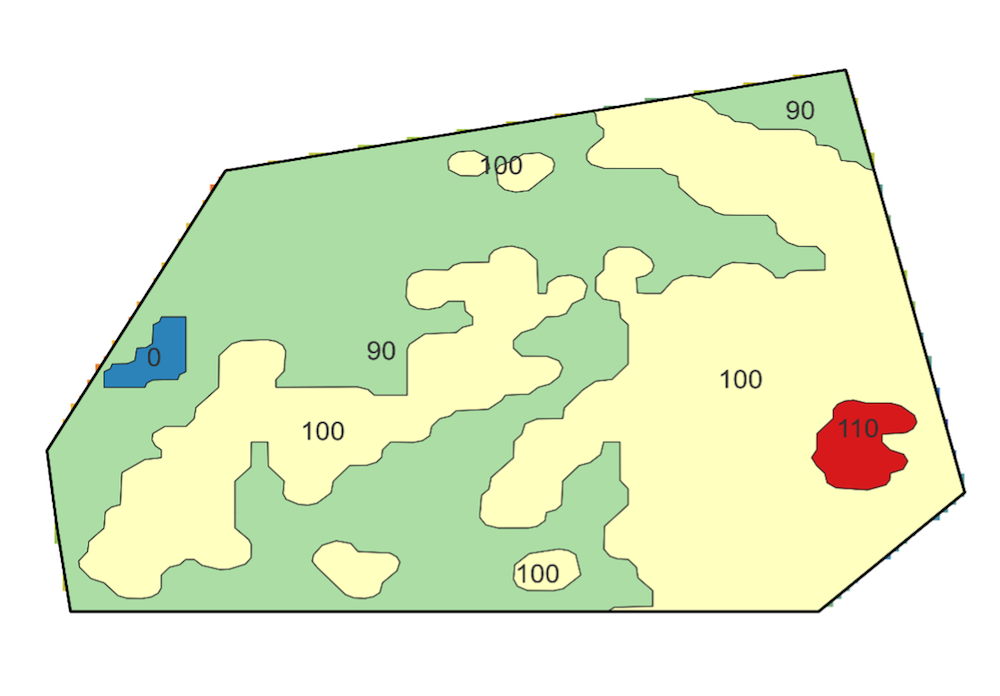 Variable-rate application map